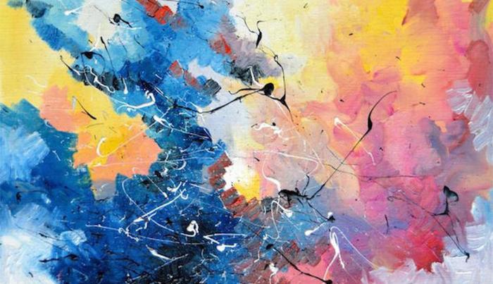 Seni lukis abstrak berwarna terbaru Seni lukis abstrak berwarna