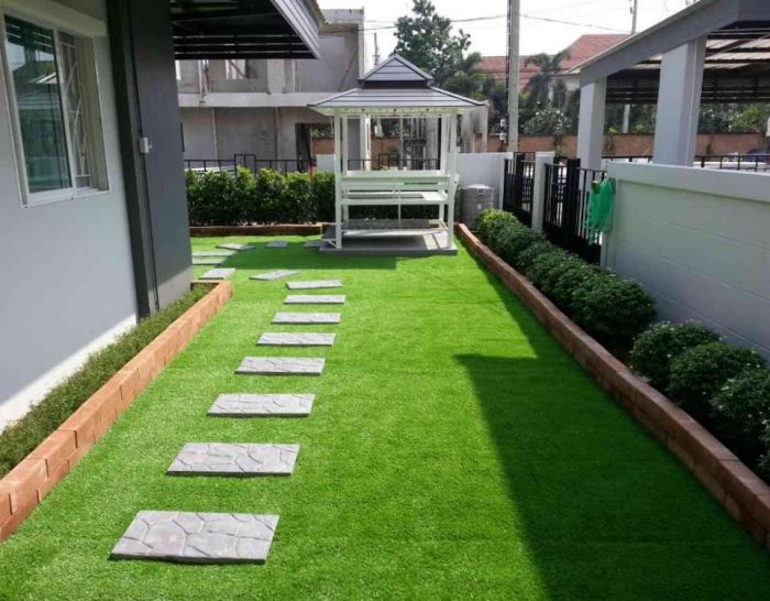 Desain taman rumput halaman samping rumah terbaru taman samping kumpulan jalan isntagram